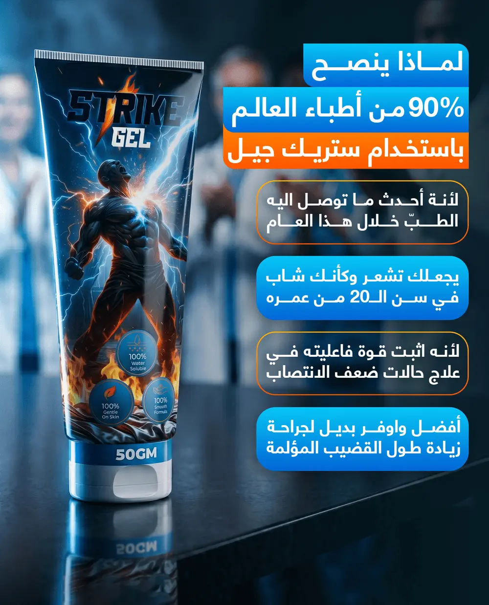 توصية الأطباء بمنتج ستريك جيل الأصلي